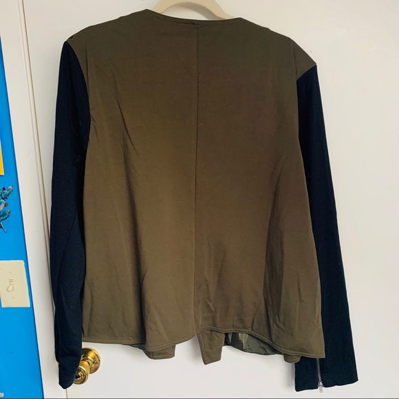 Stylish Olive Green and Black Blazer - Picture 4 of 4